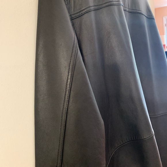 Unisex black leather jacket button down - Picture 11 of 15